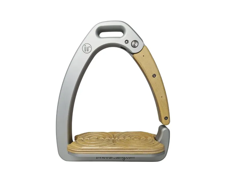 Innova Riding Aria Safety Stirrups - Silver/Light Wood-1